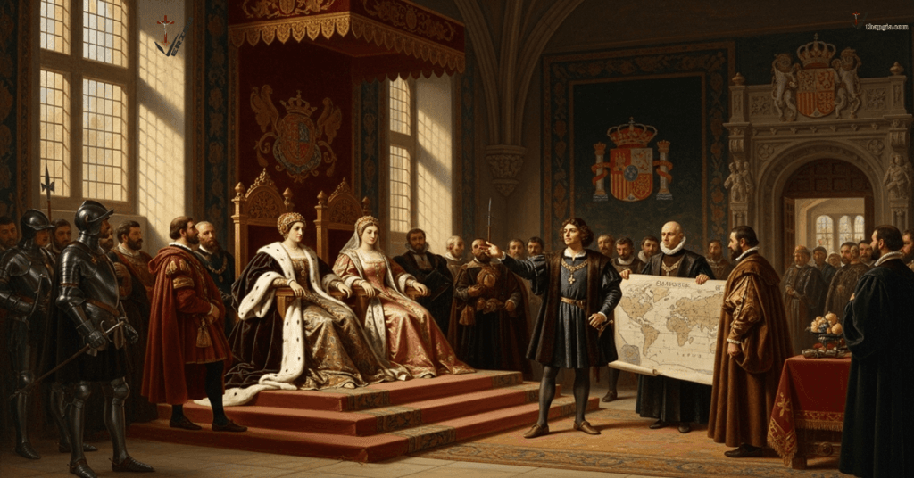 Hình ảnh mô tả Columbus Truoc Vua Va Nu Hoang